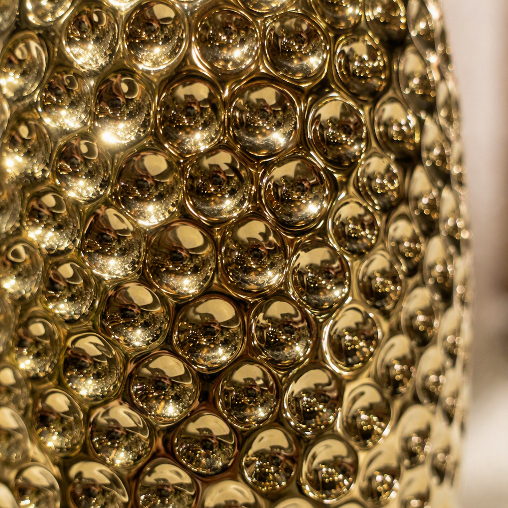 Textured Gold Oval Decorative Vase