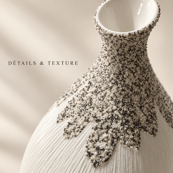Vase Sculptural Minéral Blanc