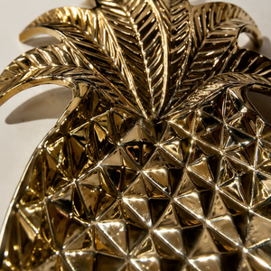 Plateau décoratif Ananas Doré – Élégance Tropicale