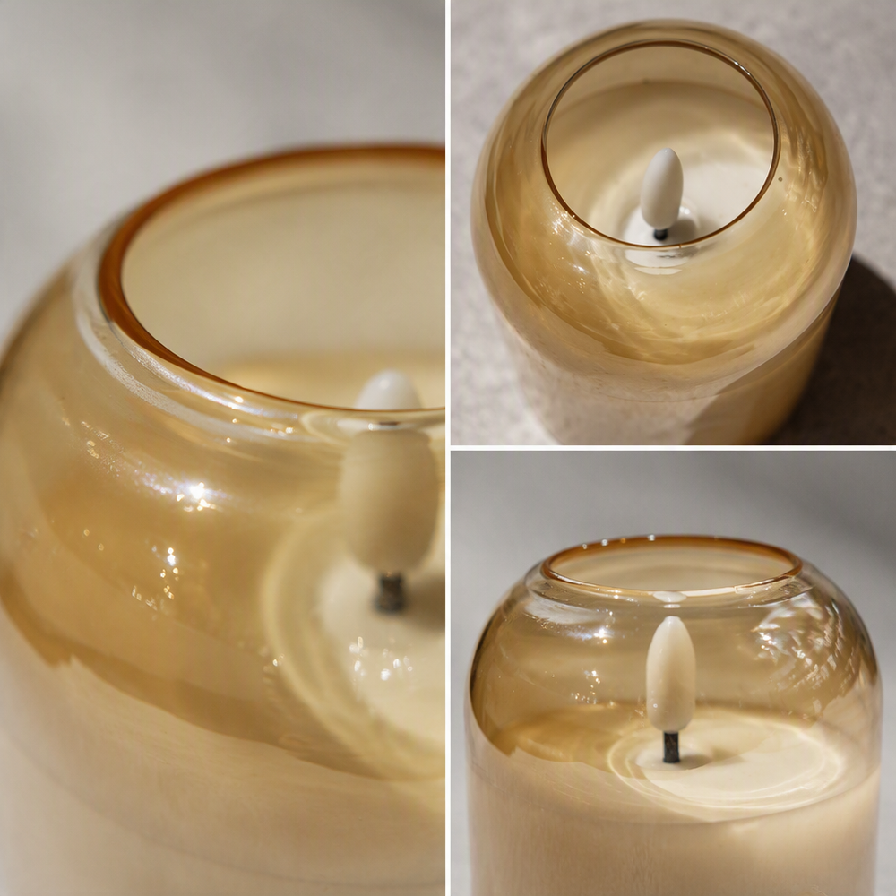 Amber Glass LED Candle