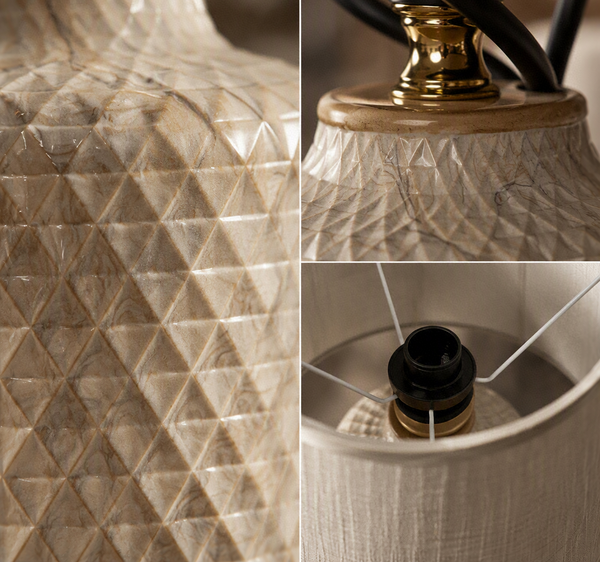 Lampe de Table en Céramique Géométrique