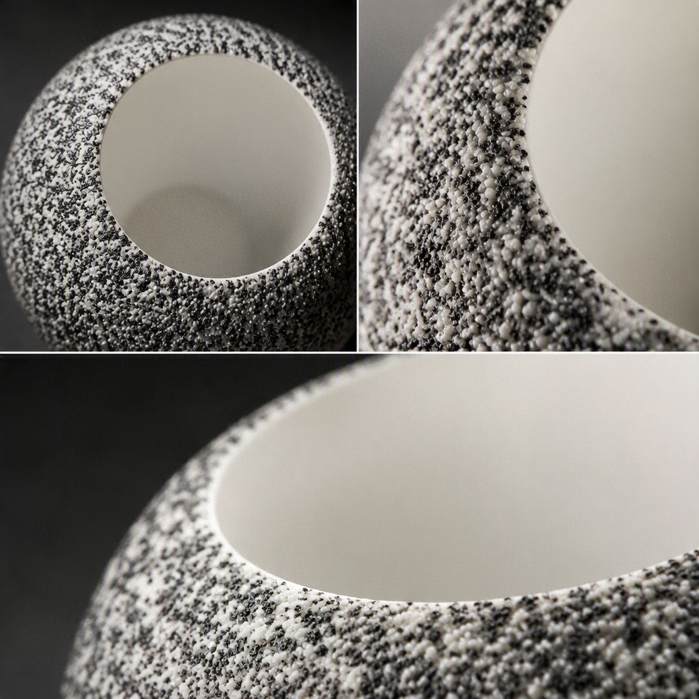 Vase Sphérique Minéral en Céramique
