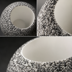 Vase Sphérique Minéral en Céramique