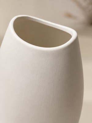 Matte Off-White Organic Ceramic Vase
