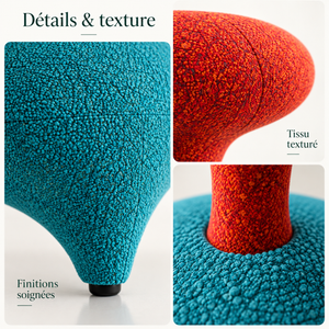 Fauteuil Bloop – Design Sculptural Turquoise & Corail