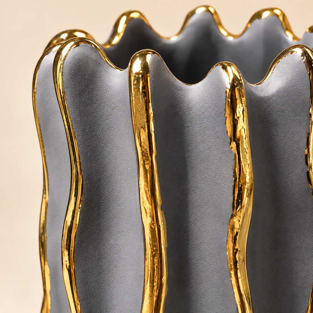 Vase Ondulation Or