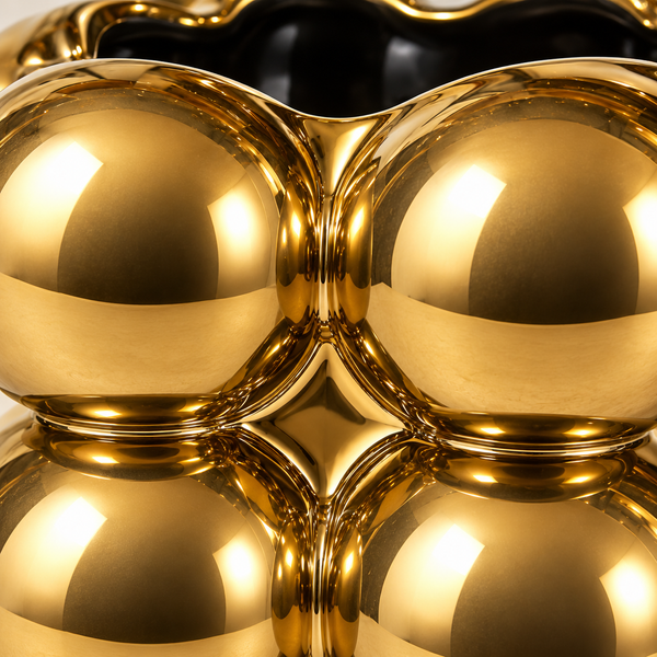 Cache-pot Sculptural Bulles Dorées