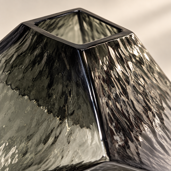 Vase Géométrique Obsidienne