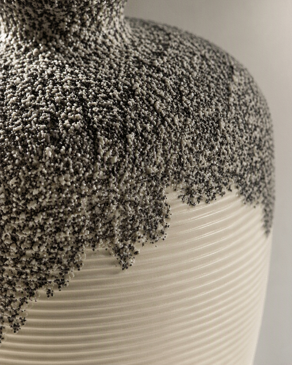 Vase en Céramique Texturée Noir & Blanc